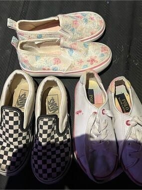 3 pairs of Kids Slip-On Canvas Shoes - Pink & Blue